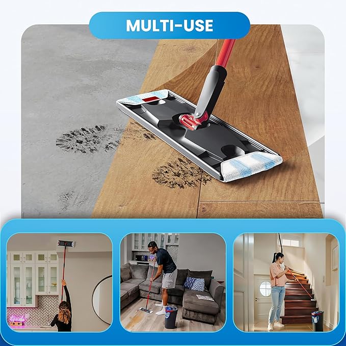 4 Pack Microfiber Mop Pad for O-Cedar H2prO Flat Mop System, Reusable Mop Head Replacements, Machine Washable (White*4P)