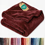Ultra Soft Fleece Blanket King Size - Flannel Fleece Luxury King Blanket - Lightweight for Couch Bed Chair - Thick, Warm & Breathable - All Season Cozy Fuzzy, Anti-Static Microplush Bedding, Burgundy
