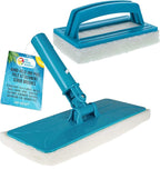 U.S. Pool Supply Hand-Held and Pool Pole Attachment Scrub Brushes - Surface Scrubbing Scouring Sponge Pads - Clean Pool Tile Grout Walls, Vinyl Liners, Spas, Remove Stains, Kitchen Bathroom Tub Shower