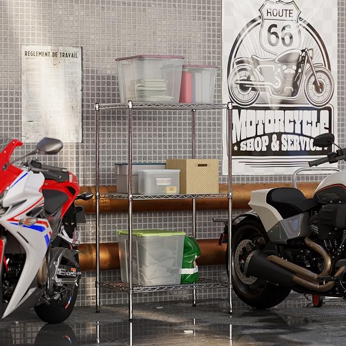 21" Deep x 30" Wide x 54" Height Wire Shelving Kit | 3-Tier | NSF Commercial Storage Rack Unit