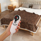 LUXIAN Electric Heated Blanket Full Size 72"x84" - Microplush & Sherpa Fabric Dual-Sided, 6 Heat Settings & 10 Hours Auto Off, Cozy Warming Throw for Office or Bed, Machine Washable, Leopard Print