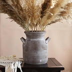 Quoowiit Ceramic Rustic Farmhouse Vase, Distressed Decorative Flower Vases for Home Decor, Ideal Shelf Decor, Brown Boho Vase for Living Room Bedroom Kitchen Office Decor Centerpiece Table Decorations