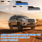 Tanlade 2 Pack Microfiber Car Duster Exterior Scratch Free with Extendable Handle Soft Car Duster Kit for Cleaning Dust Brush Set for Exterior Interior Cleaning Tools (Blue Gray)