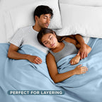 Bare Home Polar Fleece Blanket - Full/Queen - Warm & Cozy - Premium Fleece - Throw for Bed, Sofa, Camping, Travel and Cold Nights - Lightweight Blanket (Full/Queen, Light Blue)