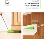 Extendable Microfiber Feather Duster, Feather Dusters for Cleaning, Ceiling Fan Dust and Cobweb Cleaner - Electrostatic Bendable Head - up to 100 Inch