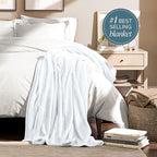 Bare Home Fleece Blanket - King Size - Ultra-Soft Lightweight for Bed, Sofa, and Couch - Luxury Microplush - Cozy Warm Blanket (King, White)