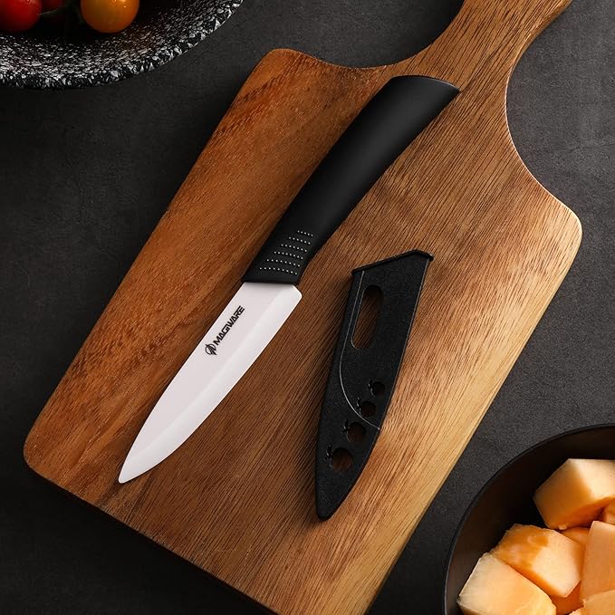 Classic 3PCS Ceramic Knife Set with Cover, Super Sharp Never Rust Healthy (6" Ceramic Chef Knife, 5" Solution Knife，4 "Classic Paring Knife)