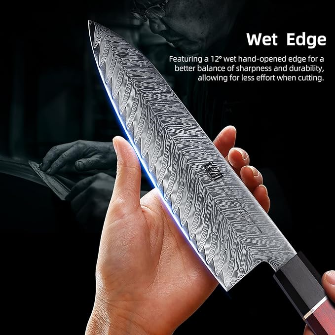 FINDKING 8 Inch Japanese Chef's Knife, Premium Damascus Steel Construction Kitchen Knife, Multifunctional Gyuto Knife, Exceptional Cutting Performance (Samurai Series)