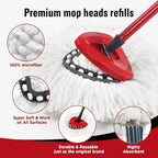 Mop Head Replacement - Spin Mop Replacement Head - Microfiber Easywring Mop Heads for O-Cedar, [6 Pack] Easy to Install and Easy-to-Replace, Machine Washable Mop Refill
