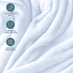 Bare Home Fleece Blanket - Full/Queen - Ultra-Soft Lightweight for Bed, Sofa, and Couch - Luxury Microplush - Cozy Warm Blanket (Full/Queen, Blue Mist)