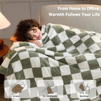 Sage Green Heated Blanket Electric Twin Size, 62X84 Heating Blanket with 10 Heat Levels & 8 Hours Auto Off, Checkered Plaid Soft Fleece Sherpa Blankets Warmer Gifts for Couch Grandma Women Adults, ETL