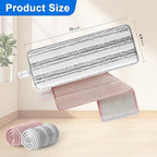 JOYMOOP Mop Replacement Pads, Reusable Microfiber Mop Pads for 13-inch Flat Mop and Mop Bucket Set, Pack of 4 Refills - Stripe and Pink