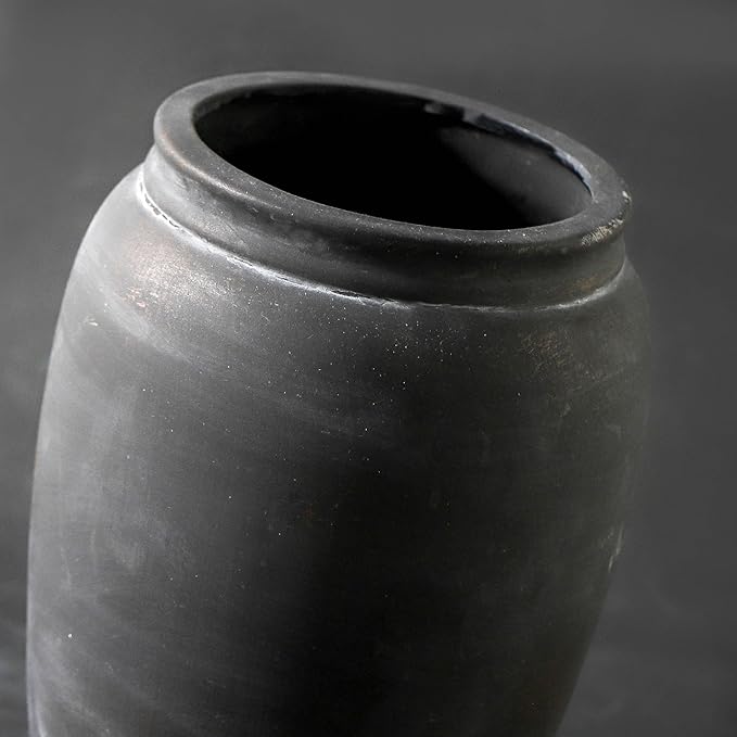 Terracotta Rustic Vase, Farmhouse Decorative Vase Boho Decor, Ceramic Vases for Home Decor, Table, Living Room, Shelf Decoration, 8.2 Inch