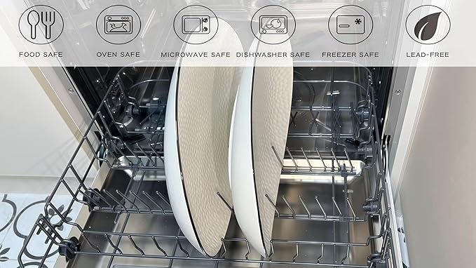 15" Large Serving Platter - Oval Large Serving Tray, Ceramic Serving Dish, White Platters for Serving Food, Appetizers, Entertaining, Party, Set of 2