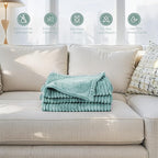 Electric Heated Blanket 50"x60" Throw Size with Cozy Flannel, 6 Heat Settings & 3 Hours Auto Off, Soft & Cozy Warming Throw for Home, Office, or Bed, Machine Washable, Bean Green