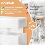 ComSaf Airtight Glass Jars with Lids 78oz Set of 3, Food Storage Canister Square - Storage Container with Clear Preserving Seal Wire Clip Fastening for Kitchen Canning Flour, Cereal, Pasta, Beans