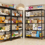 Storage Shelves, 4 PCS 36" L x 14" W x 72" H Heavy Duty Garage Wire Shelving Unit Loads 1750LBS, 5-Tier Adjustable Metal Industrial Utility Shelf Rack for Kitchen, Laundry Room, Basement