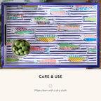 MACKENZIE-CHILDS Wooden Tray with Handles, Rectangular Tray for Serving, Go Fish