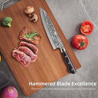 FINDKING 8 Inch Gyuto Chef Knife, Razor-Sharp Damascus Steel Edge Kitchen Knife, All-Purpose Japanese Cutting Companion, Professional-Grade Kitchen Essential (Raven Series)