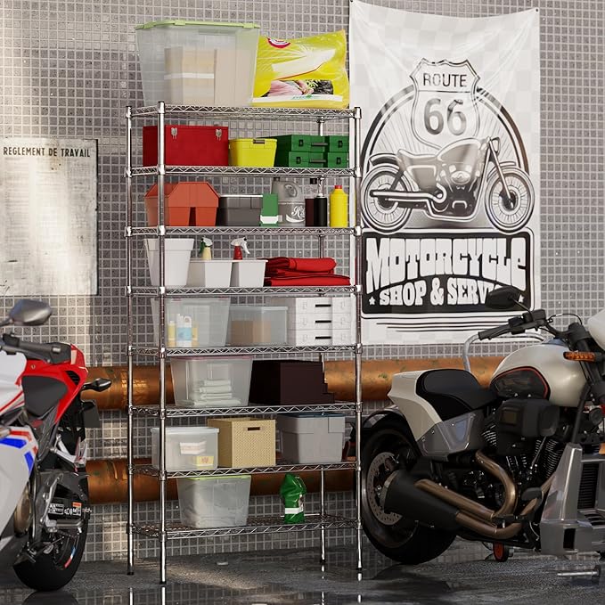 14" Deep x 36" Wide x 74" Height Wire Shelving Kit | 8-Tier | NSF Commercial Storage Rack Unit