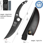 XYJ Authentic Since 1986, FULL TANG 8 Inch Boning Knife With Sheath, Stainless Steel Deboning Meat Cleaver for Meat Cutting, Vegetable Kitchen Knife for Outdoor Camping
