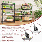 PrimeZone 5 Tier Wire Shelving Rack Storage Shelves with Wheels,Adjustable Rolling Heavy Duty Metal Shelving Unit,Utility Shelf for Kitchen Garage Closet Pantry Laundry 36" W x 14" D x 74" H
