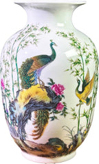 MTME Porcelain Figurines, Jingdezhen Decorative Flower vase, Melon Sr. Home Decor, Wedding Gifts, Aesthetic Sculpture Home décor (Peacock in Love)