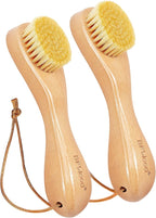 BFWood 2PCS Laundry Stain Brush - Natural Soft Boar Bristles, Removes Tough Stains from Delicate Fabrics Like Knits, Cotton, and Linens, Gentle on Fabrics, No Damage