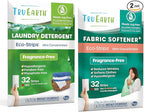 Tru Earth Bundle: Laundry Detergent Sheets & Fabric Softener Sheets - Plastic Jug-Free, Easy-to-Use - Fragrance-Free