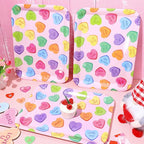 3Pcs 13 x 10 Inch Valentine's Day Serving Trays Candy Conversation Heart Platter Sweet Love Serving Dishes for Party Sharing Snacks Fruit Dessert Candy