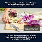 Misen 8" Chef Knife – High Carbon Japanese AUS-10 Stainless Steel – Hybrid German & Japanese Blade – Precision Kitchen Knife for Professionals & Home Cooks – Ultimate Cutting Performance - Red