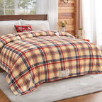 Heated Electric Blanket Queen Size, 84X90 Heating Blanket Queen with Dual Control&10 Heats Levels&Timer for Bed,Brown Plaid Sherpa Soft Blankets Warmer Gift for Grandma Women Adults, Washable,ETL