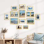 Vittanly 15 Pack Picture Frames Collage Wall Decor for Mounting or Tabletop Display, Gallery Frame Set for Family, Multi Sizes Including 3pcs 8x10, 6pcs 5x7, 6pcs 4x6, Gold