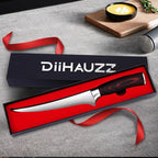 Fillet Knife 7 Inch, Razor Sharp Boning Knife High Carbon Stainless Steel for Fish Meat Poultry Cutting, Japanese Style Fish Knives with Flexible Ergonomic Pakkawood Handle