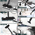 Steam Cleaner,Heavy Duty Steamer for Cleaning,Multipurpose Neat Canister Steamer with 21 Accessories,5 Minutes Fast Heating,Rolling Cleaning Machine for Carpet, Floors, Windows,Mirrors,Glass and Cars