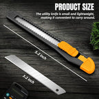 24 Pack Box Cutter Retractable, Utility Knife 9MM Wide Snap-Off Blades, Exacto Knife for Cutting Box, Wrapping, Cardboard, Extended Box Opener Perfect for Office, Home, School