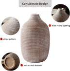 2024 Updated ALMA 9-in Tall Flower Vase Terracotta, Rustic Ceramic Vase for Pampas Grass|Farmhouse Decorative Vase in Boho Home Decor, Room, Shelf, Mantle Decor