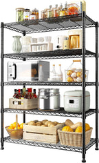 REIBII 5-Tier Wire Shelving Rack Storage Shelves Metal Shelves,1020 LBS Adjustable Heavy Duty Metal Shelving Units and Storage for Garage Pantry Bathroom 29" W X 14" D X 63" H