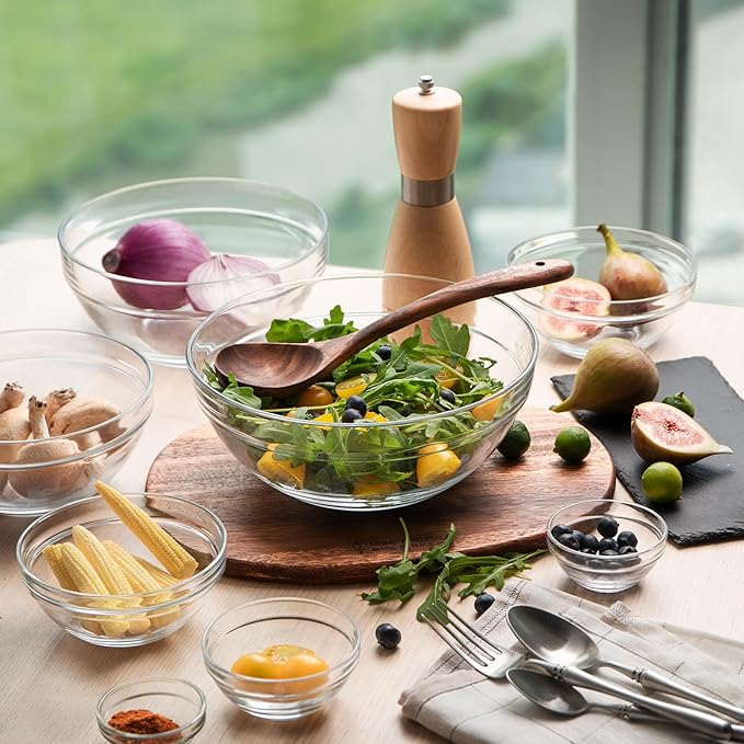 Sweejar 4 inch Small Glass Bowls Set, 7 oz Prep Bowls for Cooking, Small Bowls for Kitchen, Dessert Bowls for Ice Cream, 9 pack