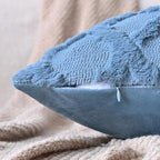 Set of 2 Soft Moroccan Throw Pillow Covers 12x20 Inch Plush Boho Decorative Pillow Cover Accent Cushion Case for Couch Sofa Bed, Grey Blue