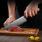 Kitory Damascus Chef Knife, 8" Ultra Sharp Kitchen knife - High Carbon 73-Layer 10Cr15CoMoV Stainless Steel - with White Shadow Wood Handle, for Kitchen and Restaurant, 2025 Gift
