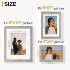 Vittanly 15 Pack Picture Frames Collage Wall Decor for Mounting or Tabletop Display, Gallery Frame Set for Family, Multi Sizes Including 3pcs 8x10, 6pcs 5x7, 6pcs 4x6, Grey