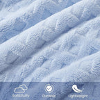 Cozy Bliss Soft King Size Waffle Blanket - Lightweight Cozy Blankets Gift for Women,Cute Checkered Throws Blanket for Bed, Couch and Sofa,Light Blue,108x90 Inches