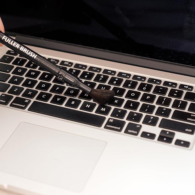 Fuller Brush Electronics Dusting Brush Set – for Laptop, Screen, Keyboard, TV, Phone, Vehicle Dash – Dual-Ended Duster with Microfiber and Goat Hair – Mini Bench Brush Duster with Polystatic Fibers