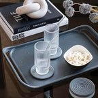 LINE+ARC Waterproof, Easy-to-Clean, 18"x12" Serving Tray Extra Large Handles (Slate) 100% Food-Grade Melamine for Breakfast, Dinner, Bed, Tea, Crafts, Decorative, TV, Couch, Outdoor, Patio