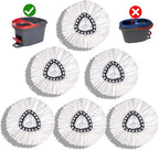 Mop Head Replacement - Spin Mop Replacement Head - Microfiber Easywring Mop Heads for O-Cedar, [6 Pack] Easy to Install and Easy-to-Replace, Machine Washable Mop Refill