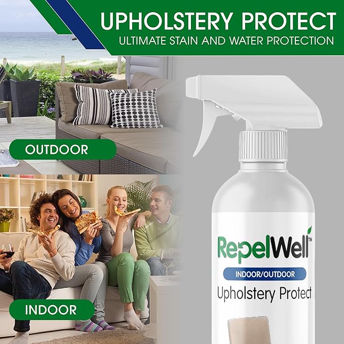 Upholstery Protect Stain & Water Repellent Spray (12oz) Eco-Friendly, Pet-Safe Spray Keeps Your Fabric, Leather & Suede Upholstery Looking Like New