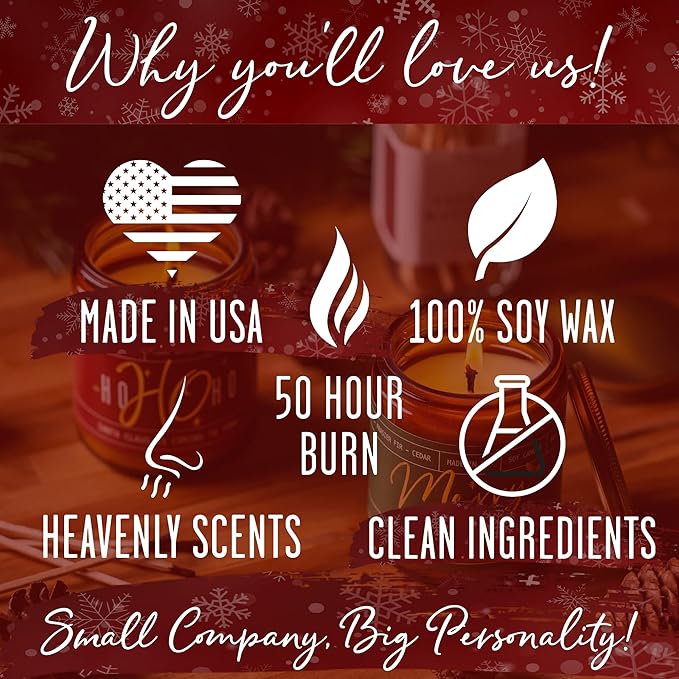 Winter Candle, Christmas Candles Scented - w/Orange, Cinnamon & Vanilla - Infused with Essential Oils I Winter Candles I 9oz, 50Hr, Made in USA