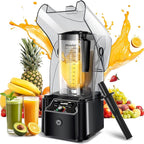 WantJoin Professional Commercial Blender With Shield Quiet Sound Enclosure 2200W Industries Strong and Quiet Professional-Grade Power, Self-Cleaning, Black