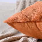 Set of 2 Soft Moroccan Throw Pillow Covers 16x16 Inch Plush Boho Decorative Pillow Cover Accent Cushion Case for Couch Sofa Bed, Burnt Orange